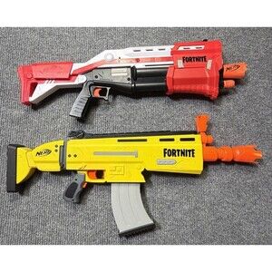 NERF Elite Fortnite AR-L Dart Blaster Bossmerg 12 TS-1 Tactical Shotgun Blaster